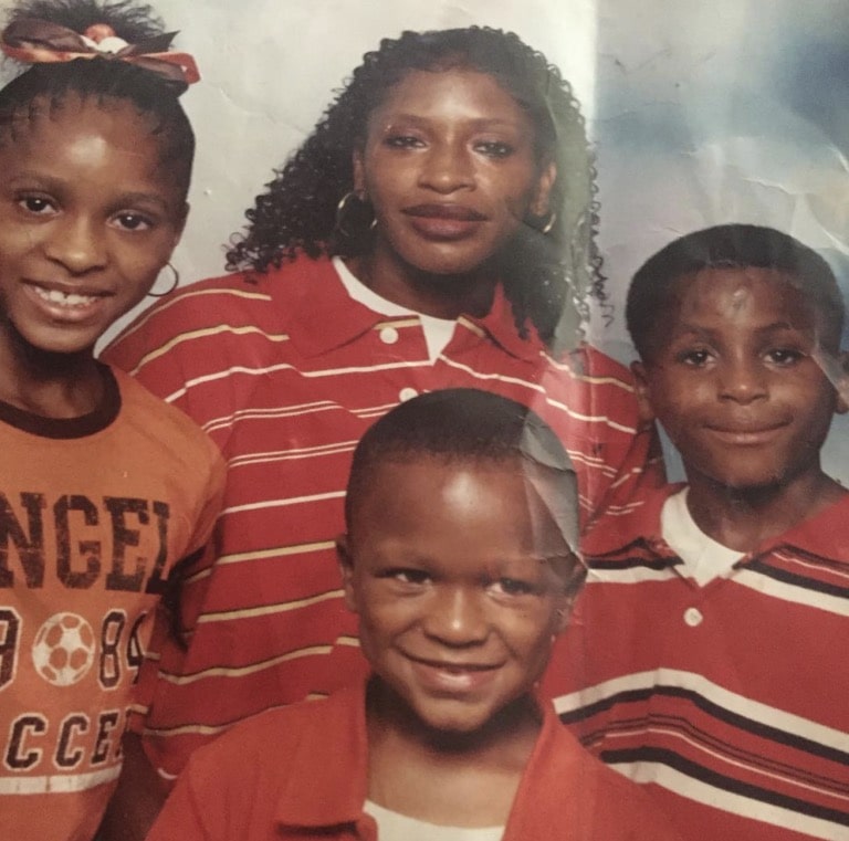 A photo of Sherronda and her three children together
